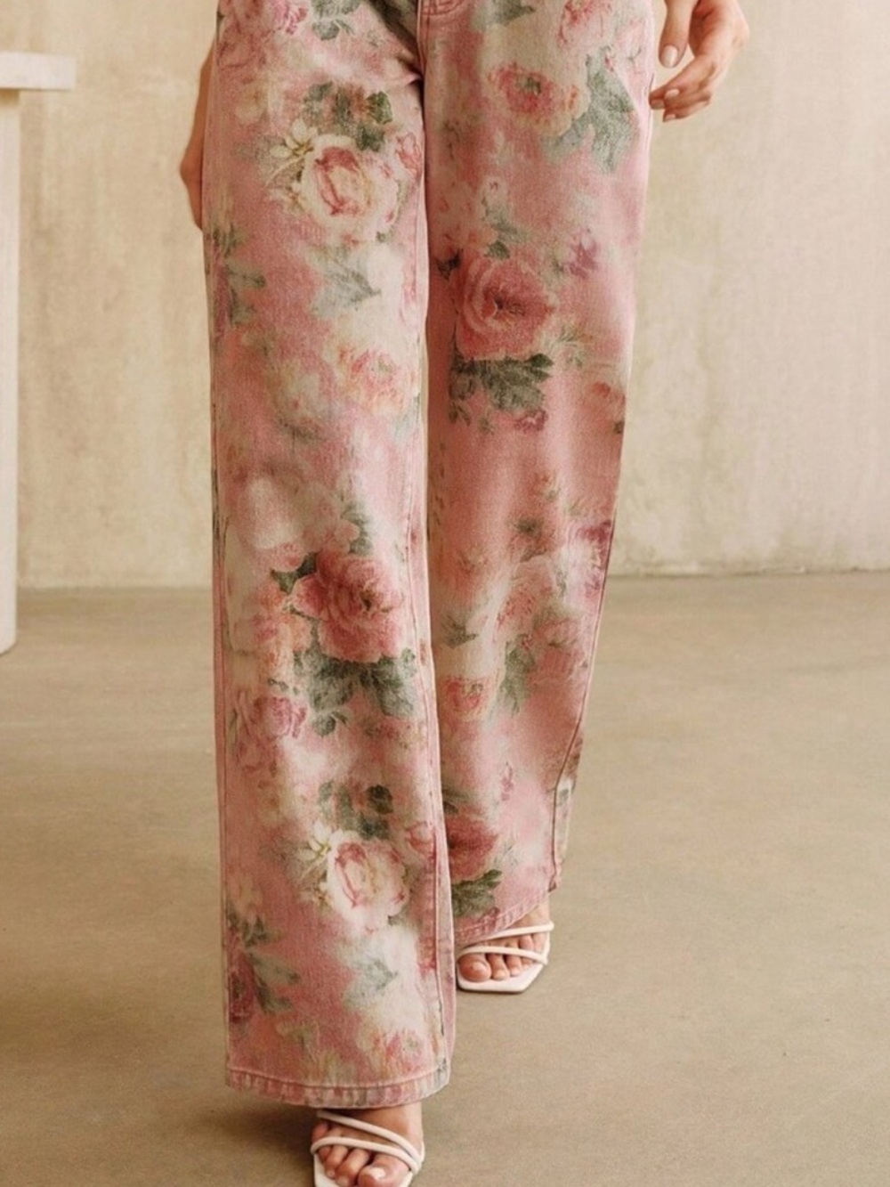 Pink Casual Women's Printed Jeans